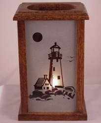 Candle & Electric Oak Light Boxes With Etched Glass Inserts - Custom Dog Portrait Design