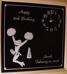 Sweet 16 Birthday Gift Cheerleader Clock