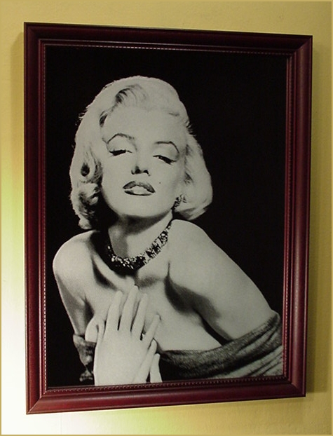 Diamonds Are A Girl's Best Friend, Marilyn Monroe Portrait Mirror Etching.