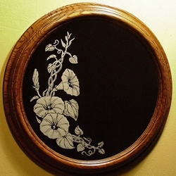 Morning Glories & Vines Decoarative Wall Mirror